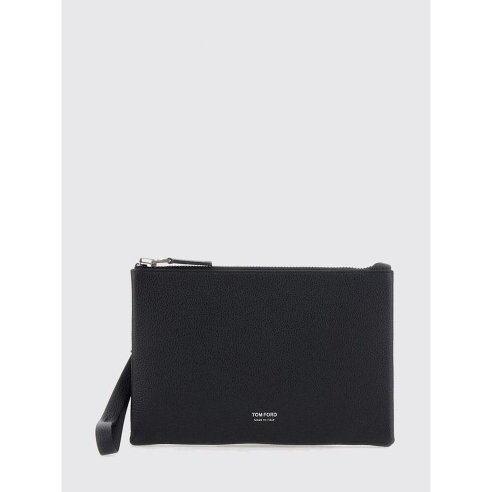 Tom Ford Men Tom Ford Grained Calfskin Pouch With Wrist Strap
